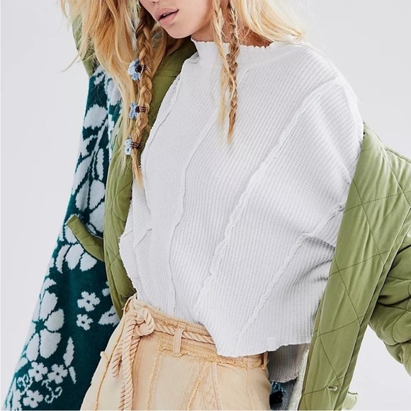 Free People Home Sweet Home Coat Quilted Sweater Knit Duster Jacket Coat Size S - Picture 5 of 13